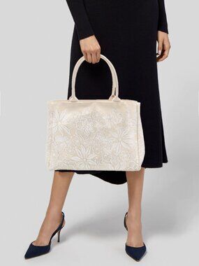 Oscar de la Renta Canvas Floral Bag